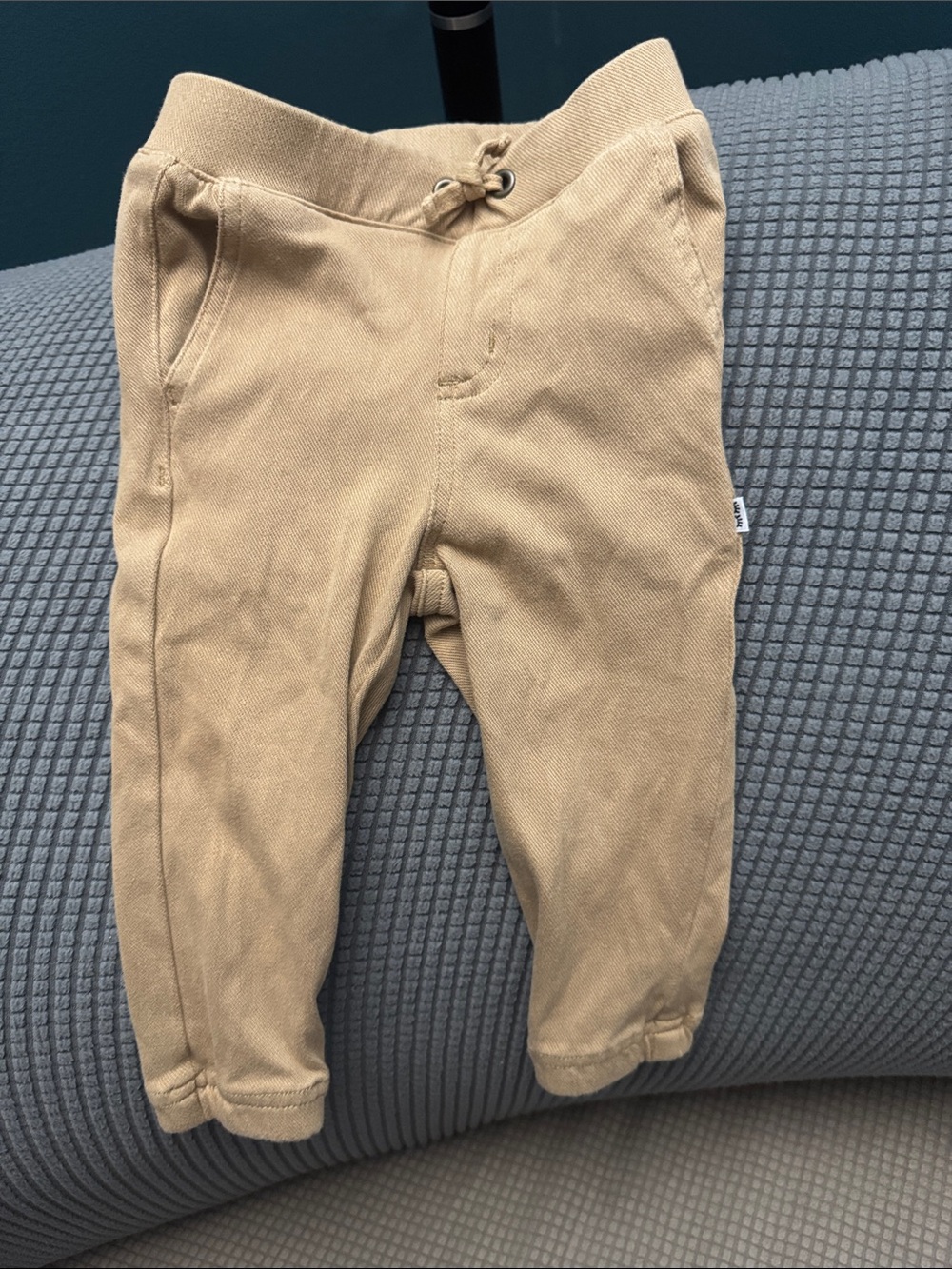 Little Sleepies- Kids Neutral Tan Jogger Pants. Size 12-18 Months. Gently Used.